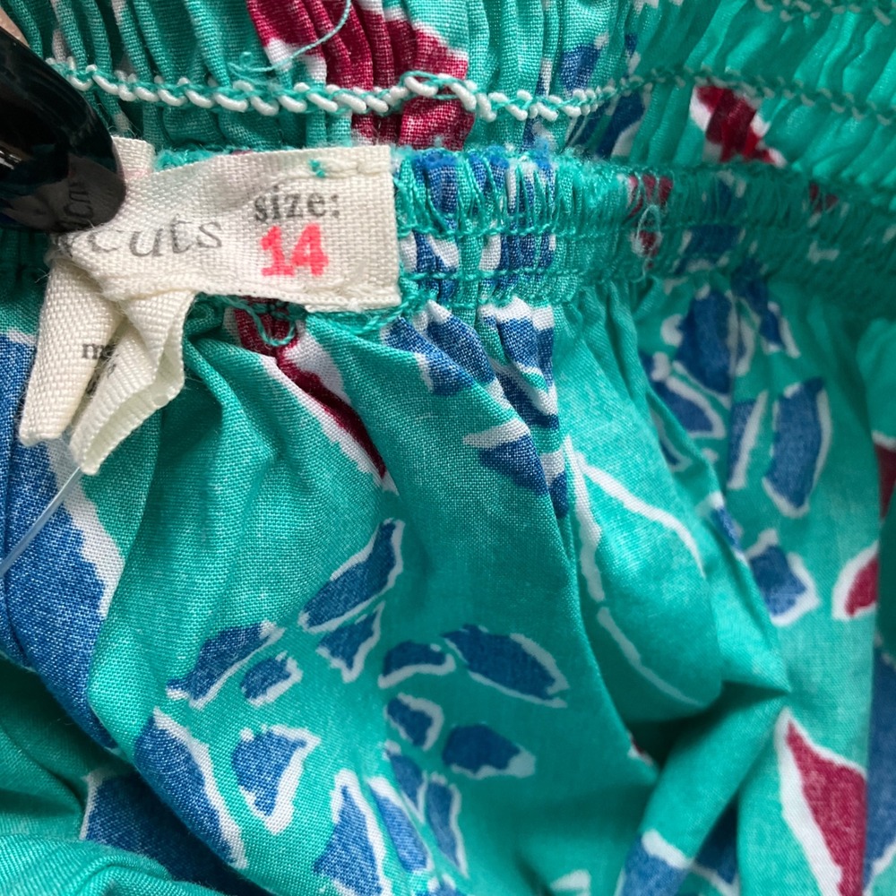 Crewcuts Girls Teal Abstract Floral Cotton Cross Back Sun Dress S 14 NWT Summer - Picture 9 of 11